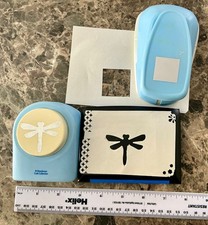 WOODWARE  CUTTERS FOR CARDS  ~BUTTERFLY & SQUARE ~ SHOWING IN PHOTOS VGC