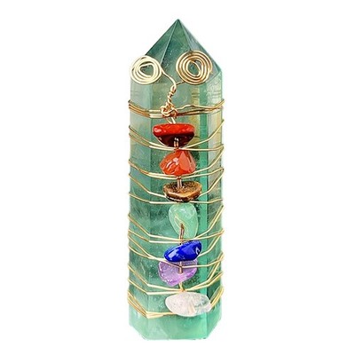 Natürliche Kristall Kristall Säule Home Decoration 1 Stück, Grün, E I9T91739