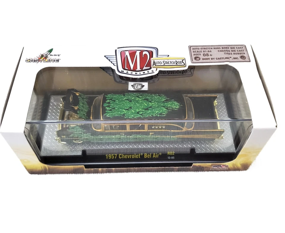 Chevrolet Bel Air '57 1957 Chevrolet Bel Air Bk 1957 barras elásticas automáticas M2 Machines Chase con oro Foto 4 de 4