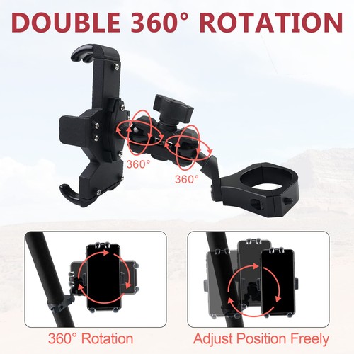 Supporto Telefono UTV - 360 Supporto Telefono Resistente Regolabile Adatto per 1,75 a 2 in... - Foto 5 di 8