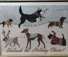 set 15 Molly & Rex Christmas Cards FESTIVE DOGS "Unleash the Holiday Cheer!" NEW