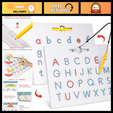 Double-Sided Magnetic Letter Board - ABC Alphabet Tracing Learning Tool