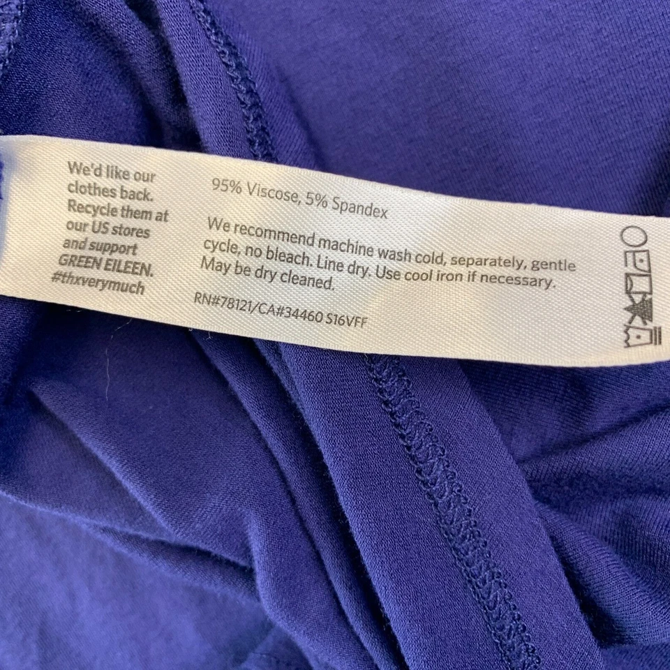 Eileen Fisher Dress Womens Small Blue A Line Swing Tank Lightweight Jersey - Image 3 of 4