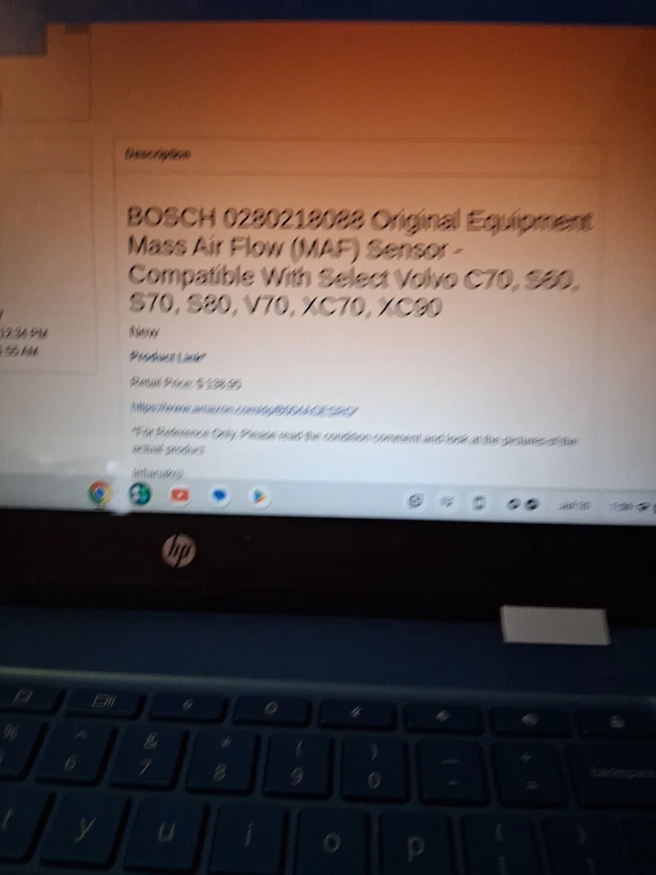 Sensor de flujo de masa de aire MAF para Volvo S80 C70 V70 V50 S40 XC90 2002-2007 2,5 L Bosch Foto 2 de 2