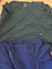 Cherokee Revolution Scrubs Top Womens 2 Blue 2 Caribbean Short Sleeve 4XL