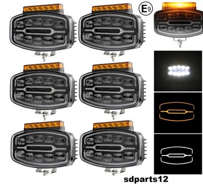 6x LED Zusatzscheinwerfer 55W 12V 24V Fernlicht Positionslicht R65 Blitzer E9