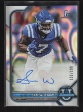 2021-22 Bowman University #73 Sam Williams Chrome Refractors
