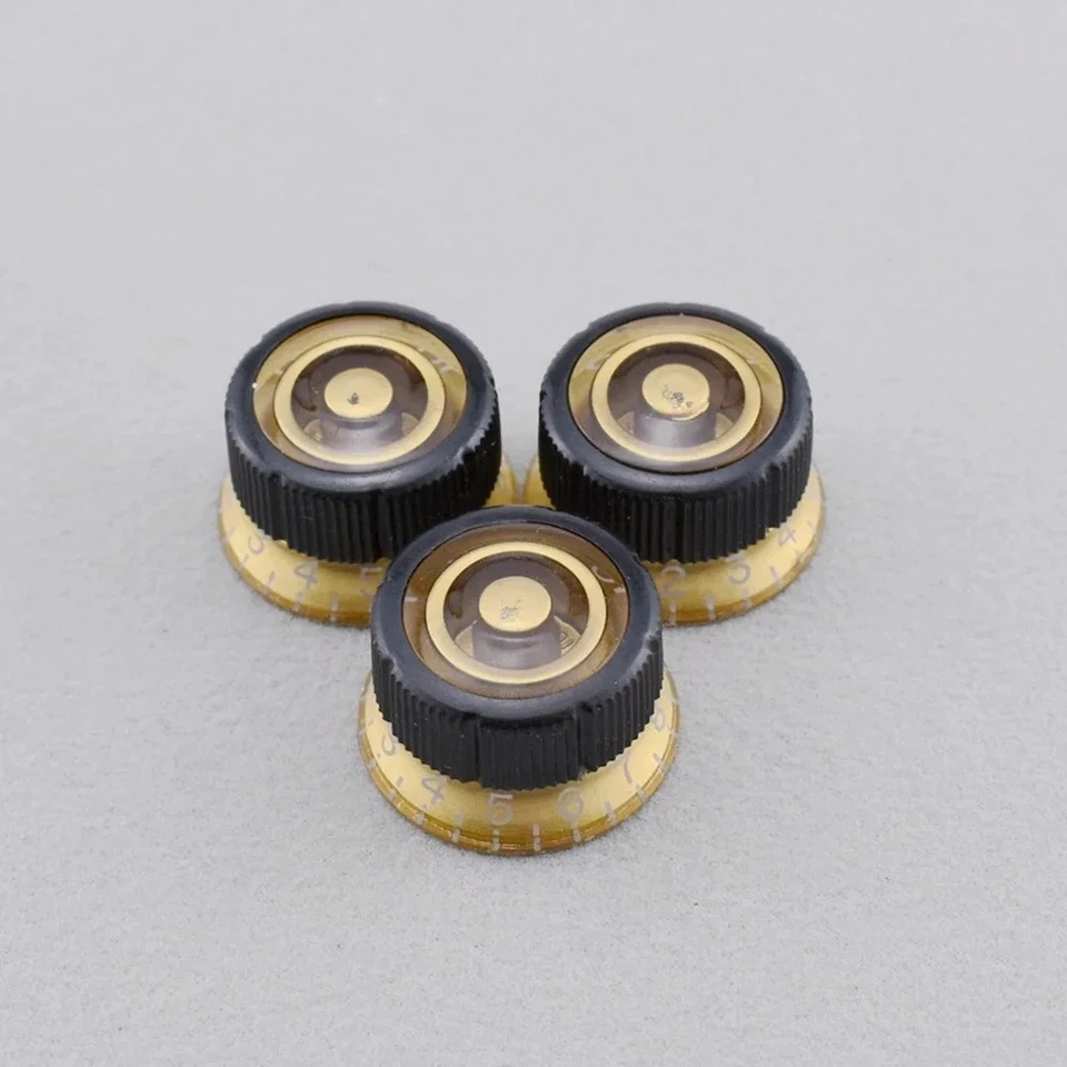 4pcs Ibanez Gold Sure Grip III Guitar Volume and Tone Control Knobs - Image 4 of 4