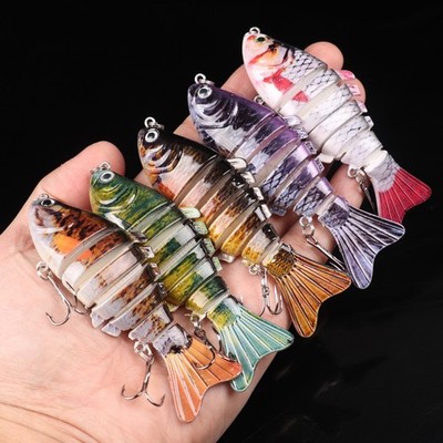 5pcs Jointed Plastic Fishing Lures Artificial Baits Hard Bait 10cm/3.94in 15g