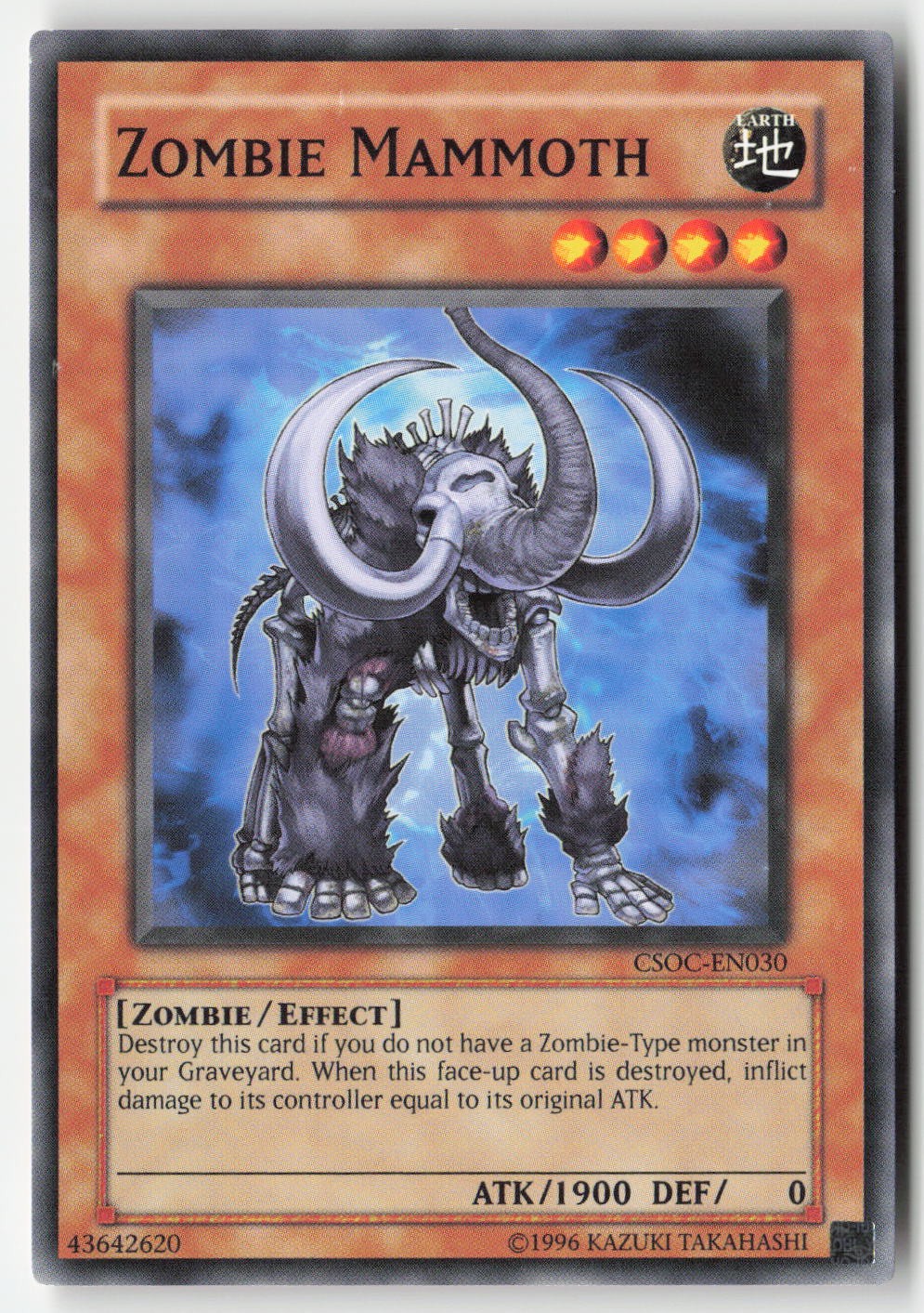 Zombie Mammoth CSOC-EN030 YuGiOh Crossroads of Chaos trading card — raw and PSA graded price guide