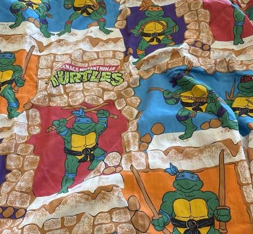 Vtg TMNT Comforter Twin Sheet Set And Curtain Panels 1988 Mirage Studio Turtles - Picture 11 of 13