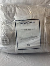 KING mattress pad DOWN FILLED Square Stitch AmeriDown Co Store 100% Cotton NEW