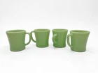 Vintage Fire-King Jadeite Mug Lot of 4 Green Milk Glass USA EUC