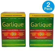 Garlique Healthy Cholesterol Formula 60ct 2 Pack New Exp:08/2026