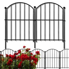 Decorative Garden Fence 17in x10ft, 10 Pack Rustproof Metal No Dig Fence Anim...