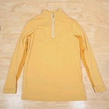 The Tailored Sportsman Sz S Yellow Long Sleeve Shirt 1/4 Zip Mesh Equestrian