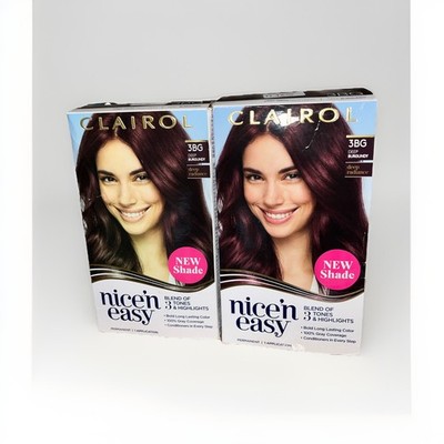 2PK Clairol Nice  N Easy Permanent Hair Color, #3BG Deep Burgundy