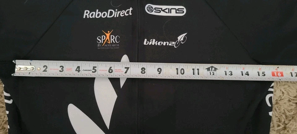 Camiseta de ciclismo Nueva Zelanda manga corta - pieles - talla grande negra blanca usada Foto 3 de 4