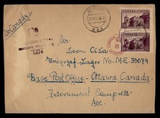 DR WHO 1945 POLAND ZLOTOW TO CANADA INTERNMENT CAMP 132 WWII CENSORED w27910