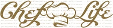 Chef Life Baker Vinyl Decal Chef Hat in the Center Sticker Sous Cooking 
