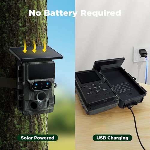 Wildkamera Solar 4K UHD 60MP Doppellinse WLAN Bluetooth Jagdkamera IR Nachtsicht - Bild 8 von 9
