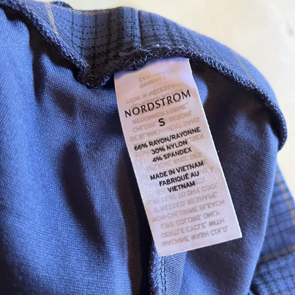 Nordstrom Women's Plaid Ponte High Waist Cropped Leggings Blue Size S - Image 4 of 4