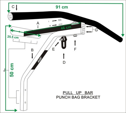 AQF Iron Chin Up Pull Up Bar with Punch Bag Bracket Wall Mounted Fitness Boxing - Picture 2 of 7