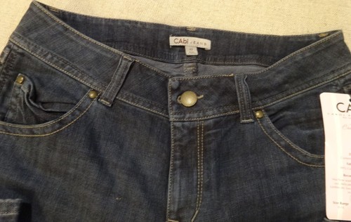 New CABI JEANS #638L Mid Rise Boot Cut Stretch Flap Pocket Med Wash Size 10 - Picture 3 of 7
