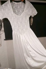 Vintage 1980's Cinema Etoile Lace Sheer Nightgown