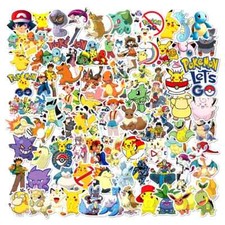 100Pcs Pokemon Stickers Kawaii Pikachu Skateboard Bicycle Guitar Laptop Kids Wat