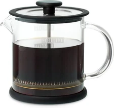 FORLIFE Cafe Style Glass Coffee/Tea Press, 16-Ounce, Black,French Presses