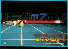 1981 1982 Donruss Tron Movie Walt Disney #56 Red, yellow, and orange cycles head