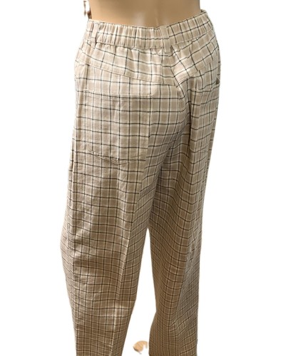 Baxter Wells Neutral Plaid Pattern Linen Blend Pants Sz 10 Preppy Light Academia - Picture 10 of 15