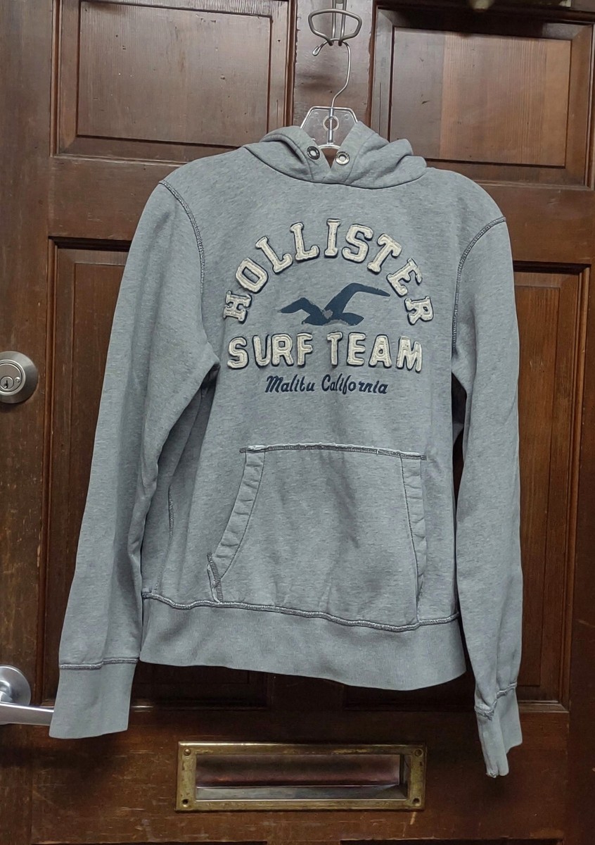 Hollister Surf Team Malibu Gray Pullover Sweatshirt Hoodie Men's Size M