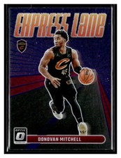 2023-24 Panini Optic #19 Donovan Mitchell Express Lane Purple Prizm Cavaliers