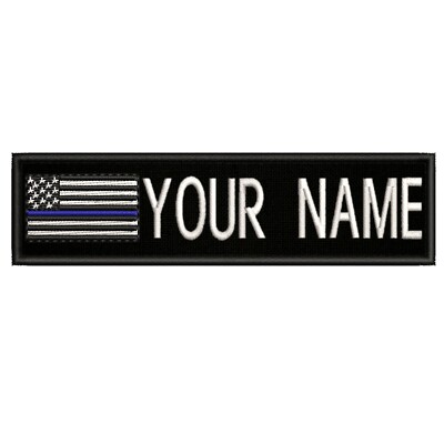 Custom Embroidered Name Tag Hook Patch Motorcycle Biker Patches 5'' x 1.3'' (B)