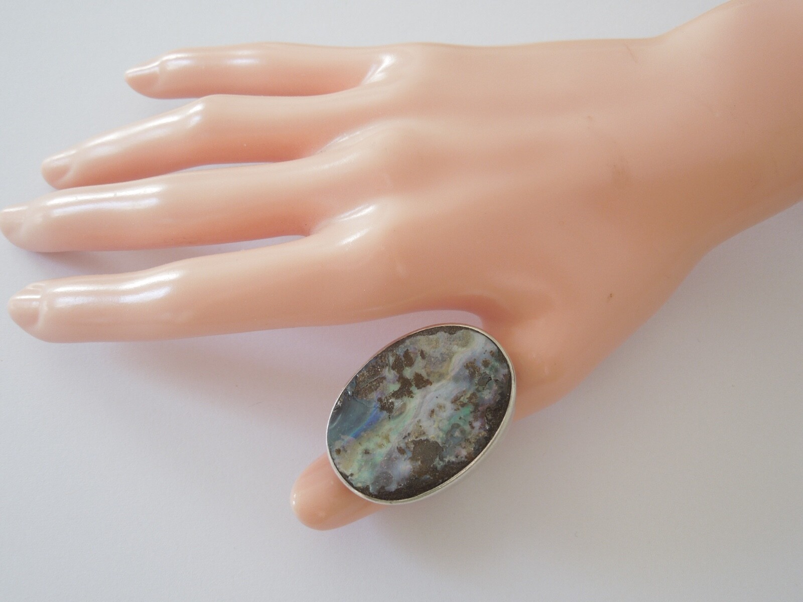 Ring 925 silver boulder opal opal solid 27.9 g/ad… - image 9