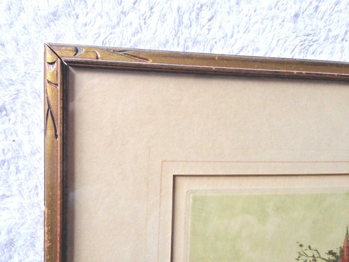 DE COLECCIÓN 1936 ORIGINAL CAMILLA LUCAS BOYER GRABADO ENMARCADO FIRMADO BORDS DE L'ETANG - Imagen 5 de 7