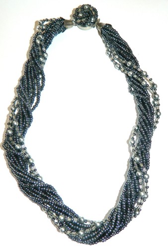 Collier Vintage En Bois - Occasion - Fermoir Clips - Style Bohème