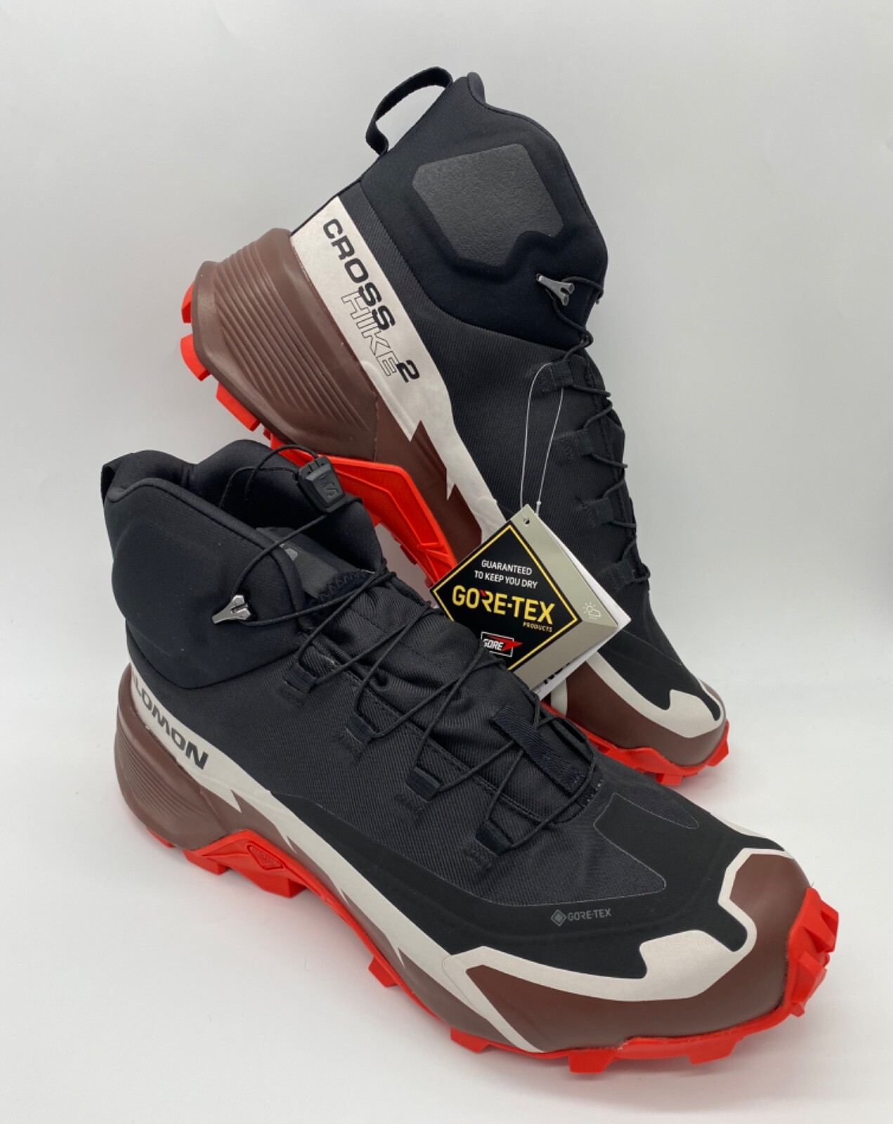 Salomon Cross Hike 2 Mid Gore Tex scarpe da trekking nero rosso fuoco