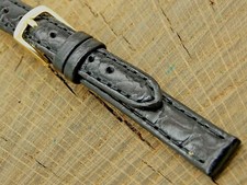Hadley Roma Crocodile Grain Gold Tone Buckle Watch Band 11mm NOS Vintage Unused