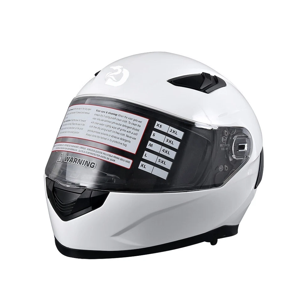 Integralhelm Motorradhelm Fullface Helm ECE22.06 Doppelvisier Erwachsene Weiß - Bild 2 von 4
