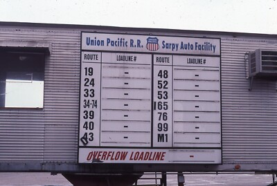 Original Train Slide Union Pacific Sarpy Auto Facility Overflow Sign 2001 #17