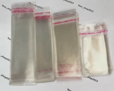 100 x Klar Selbstklebend Slim Peeling & Seal Kunststoff Vitrinen, Schmuck, Handwerk 
