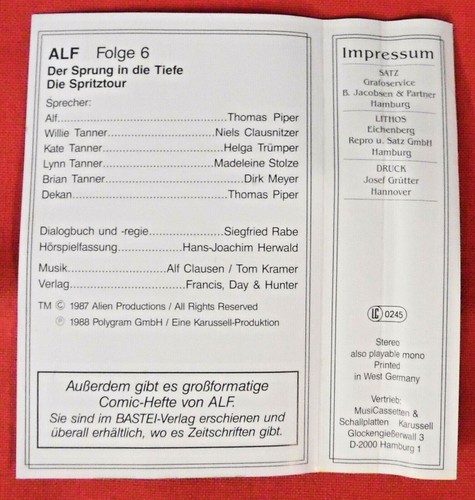 MC : Alf Folge 6 , Karussell 835172-4 , 1988 , TOP - Bild 6 von 6