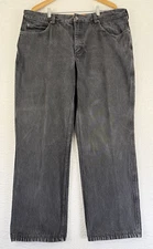 Duluth Trading Co Flex Ballroom Mens Jeans 42x32 Relaxed Fit Gray Heavy Denim