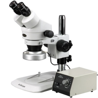 AmScope SM-1BN-80M 7X-45X Stereo Zoom Microscope with 80-LED Aluminum Ring Light