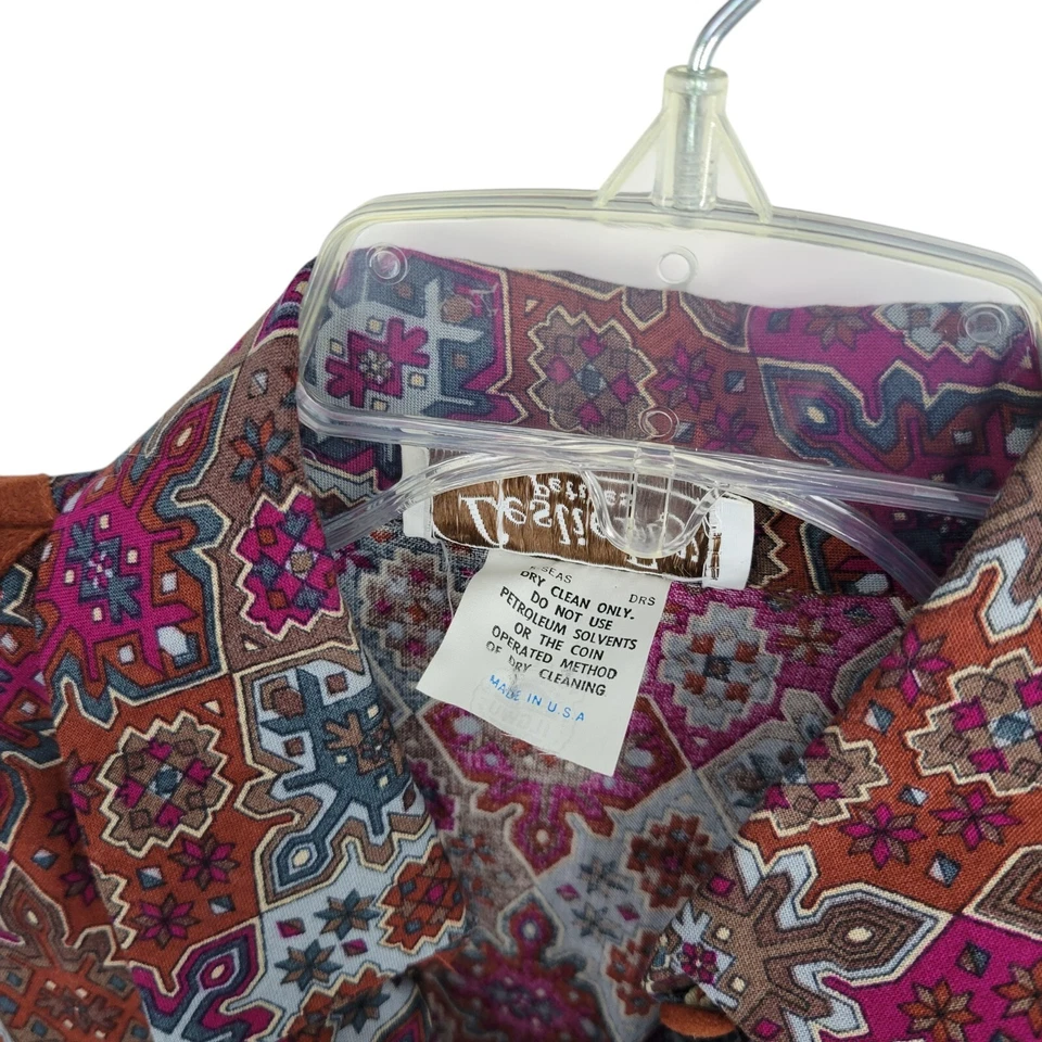 De Colección Leslie Fay Petites XS Vestido Pradera Occidental Ecuestre Hipster Mod Trad esposa Foto 3 de 4