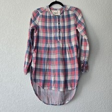 Anthropologie Holding Horses 4 Half Penny Tunic Top Pink Plaid