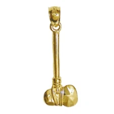 New 14k Gold 3-D Tomahawk Pendant